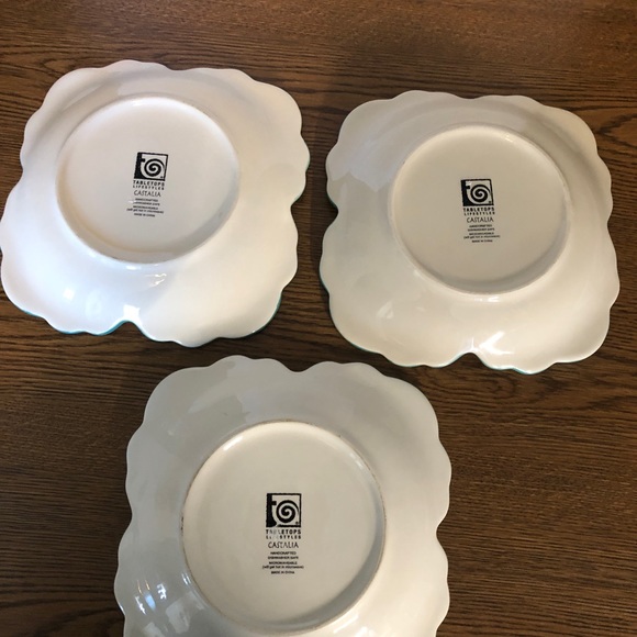 Tabletops Lifestyles Castalia Salad Plates Set of 3. Handcrafted Floral Design - Picture 9 of 14